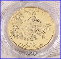 Statehood Quarter Dollars 24KT Gold Layered Edition Complete 50 coin 99-08 (BU)