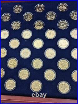 Statehood Quarter Dollars 24KT Gold Layered Edition Complete 50 coins 99-08