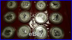 Super RARE-Complete Set Australian Lunar 2oz Silver Series 1 Coins 1999 2010