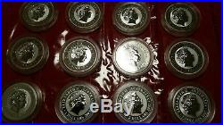 Super RARE-Complete Set Australian Lunar 2oz Silver Series 1 Coins 1999 2010