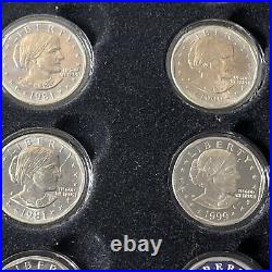 Susan B Anthony Complete 16 Coin Set In Capsules And Storage Case