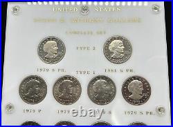 Susan B Anthony Dollar Complete Set Includes Type 2 Proofs in CAPITAL PLASTICS