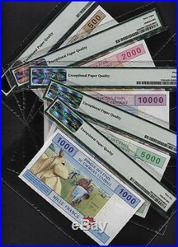 TT PK 506F-510Fa CENTRAL AFRICAN STATE 500-10000 FRANCS PMG 68 COMPLETE SET OF 5