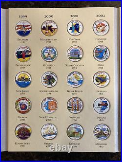 The Complete Colorized (50)Statehood & (6)Territory Quarter Collection with COA