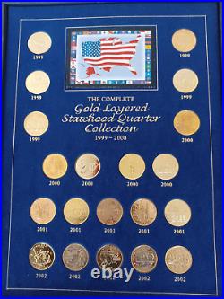 The Complete Gold Layered STATEHOOD QUARTER SET 1999-2008. Condition NEW