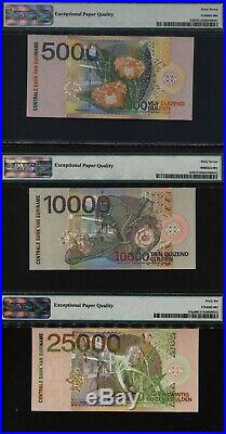 Tt Pk 146- 154 Suriname Complete Set Of 9 Year 2000 5 Gulden To 25000 Pmg 69 Epq