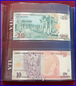 Turkey complete set 1, 5, 10, 20, 50, 100 Lira 2005 UNC with folder