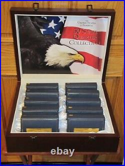 US 50 STATE QUARTER COLLECTION Quarters Set In CHERRY STAIN Wooden BOX COMPLETE