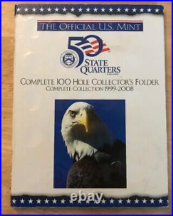 US 50 States Quarters Complete 100 Holes Collector's Folder With Handbook