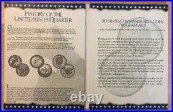 US 50 States Quarters Complete 100 Holes Collector's Folder With Handbook