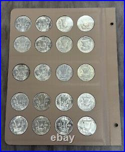 US Coins Franklin Silver Half Dollar Complete Set 1948-63 Gem BU 35 Coins PDS