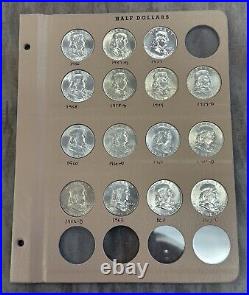 US Coins Franklin Silver Half Dollar Complete Set 1948-63 Gem BU 35 Coins PDS