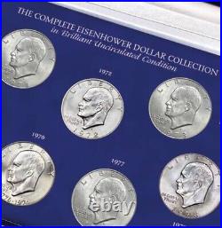 US Coins Ike Eisenhower Dollars 1971-78 Complete Set BU. COA Included