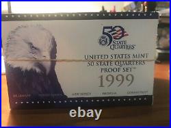 US MINT 50 STATE QUARTERS 10 PROOF SETS 1999-2008 COMPLETE With BOX & COA's