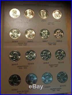 US Presidential One Dollar coin complete set in new Dansco 7184 All 78 P&D