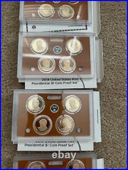 U. S Mint Presidental Dollar Proof Sets Complete Sets 2007 2016