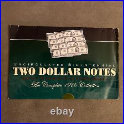 Uncirculated Two Dollar $2 Notes Complete set 12 Districts Bicentennial 1976