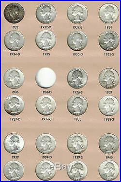 Washington Quarters set. 1932-P to 1998-S with Proofs. XF or better. Complete