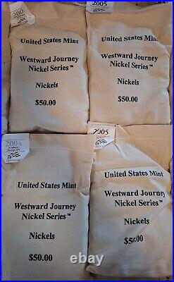 Westward Journey Nickels 1000ct $50 Mint sealed Canvas Bags COMPLETE SET 10 Bags