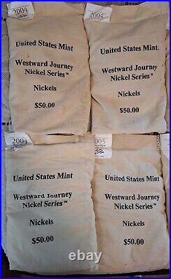 Westward Journey Nickels 1000ct $50 Mint sealed Canvas Bags COMPLETE SET 10 Bags