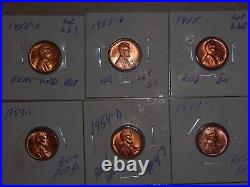 Wheat penny lot 1940-1958 PDS RED BU COMPLETE SET RED CH UNC LINCOLN CENT'S
