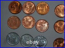 Wheat penny lot 1941-1958 RED BU PDS COMPLETE SET RED CH UNC LINCOLN CENT'S