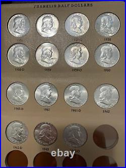 Whitman Franklin Half Dollar Set 1948-1963 Complete Silver P D S Unc