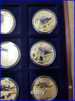 Windsor Mint History of Aviation Complete Set 24k Gold Layered 2019 Proof