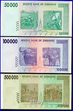 Zimbabwe 100 Trillion Dollar Series Complete Set ALL AA Prefix 27 Banknotes UNC