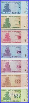 Zimbabwe 1 Cent- 100 Trillion Dollars 66 Pieces Full Complete Set, 2006